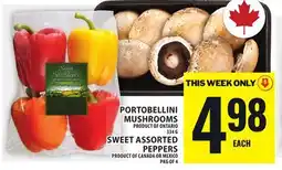 Food Basics PORTOBELLINI MUSHROOMS OR SWEET ASSORTED PEPPERS offer