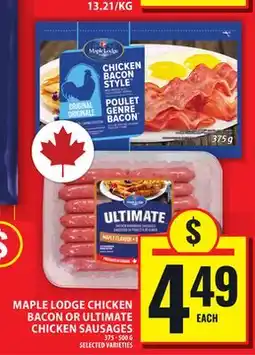 Food Basics MAPLE LODGE CHICKEN BACON OR ULTIMATE CHICKEN SAUSAGES offer