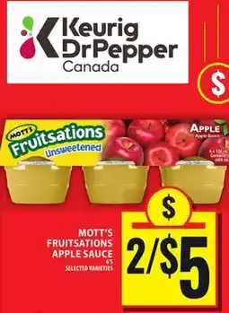 Food Basics MOTT'S FRUITSATIONS APPLE SAUCE offer