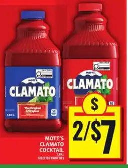 Food Basics MOTT'S CLAMATO COCKTAIL offer