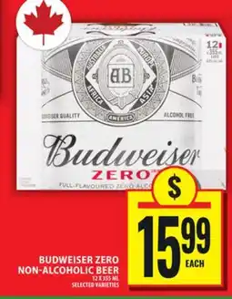 Food Basics BUDWEISER ZERO NON-ALCOHOLIC BEER offer