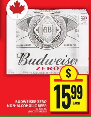 Food Basics BUDWEISER ZERO NON-ALCOHOLIC BEER offer