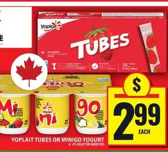 Food Basics YOPLAIT TUBES OR MINIGO YOGURT offer