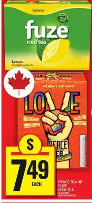 Food Basics PEACE TEA OR FUZE ICED TEA offer