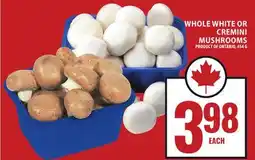 Food Basics WHOLE WHITE OR CREMINI MUSHROOMS offer