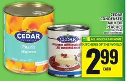 Food Basics CEDAR CONDENSED MILK OR PEACHES offer
