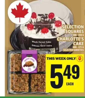 Food Basics SELECTION SQUARES OR CHARLOTTE'S CAKE offer