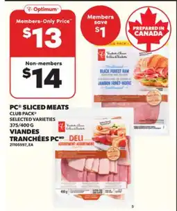 Independent Grocer PC SLICED MEATS CLUB PACK , 375/400 G offer
