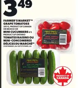 Independent Grocer FARMER'S MARKET GRAPE TOMATOES, 283 G OR MINI CUCUMBERS, 6'S offer