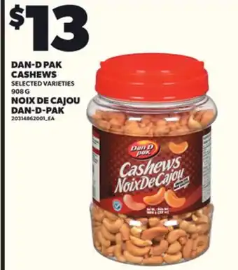 Independent Grocer DAN-D PAK CASHEWS, 908 G offer