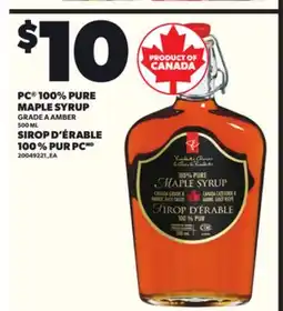 Independent Grocer PC 100% PURE MAPLE SYRUP, 500 ML offer