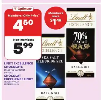 Independent Grocer LINDT EXCELLENCE CHOCOLATE, 80-100 G offer