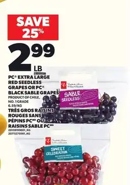 Independent Grocer PC EXTRA LARGE RED SEEDLESS GRAPES OR PC BLACK SABLE GRAPES offer