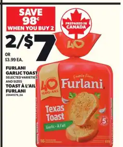 Independent Grocer FURLANI GARLIC TOAST offer