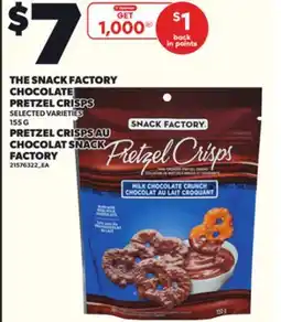 Independent Grocer THE SNACK FACTORY CHOCOLATE PRETZEL CRISPS, 155 G offer