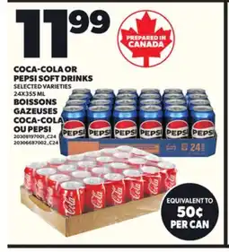 Independent Grocer COCA-COLA OR PEPSI SOFT DRINKS, 24X355 ML offer