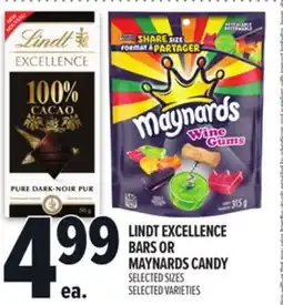 Metro LINDT EXCELLENCE BARS OR MAYNARDS CANDY offer