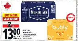 Metro BUBLY OR MONTELLIER SPARKLING WATER offer