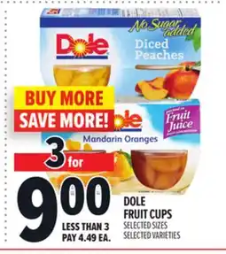 Metro DOLE FRUIT CUPS offer