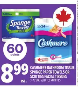 Metro CASHMERE BATHROOM TISSUE, SPONGE PAPER TOWELS OR SCOTTIES FACIAL TISSUES offer