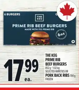 Metro THE KEG PRIME RIB BEEF BURGERS offer