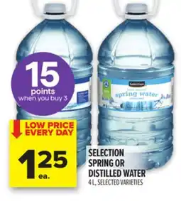 Metro SELECTION SPRING OR DISTILLED WATER offer