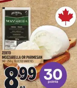 Metro ZERTO MOZZARELLA OR PARMESAN offer