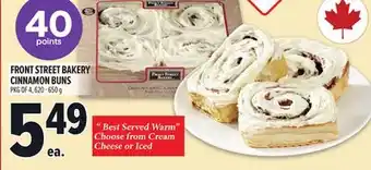 Metro FRONT STREET BAKERY CINNAMON BUNS offer