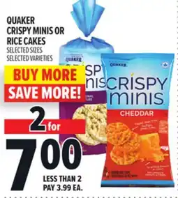Metro QUAKER CRISPY MINIS OR RICE CAKES offer