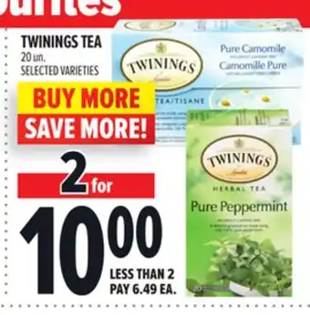 Metro TWININGS TEA offer