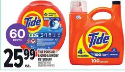 Metro TIDE PODS OR LIQUID LAUNDRY DETERGENT offer