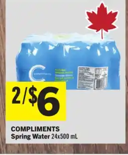 Foodland COMPLIMENTS Spring Water offer