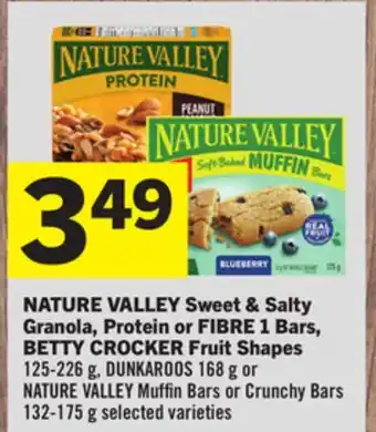 Foodland NATURE VALLEY Sweet & Salty Granola, Protein or FIBRE 1 Bars, BETTY CROCKER Fruit Shapes offer