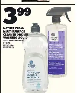 Loblaws NATURE CLEAN MULTI SURFACE CLEANER OR DISH WASHING LIQUID, 740 ML offer