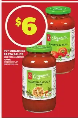 Loblaws PC ORGANICS PASTA SAUCE 700ML offer