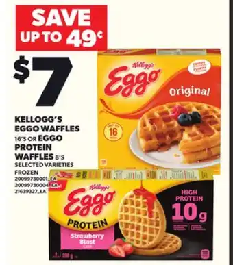 Loblaws KELLOGG'S EGGO WAFFLES, 16's or EGGO PROTEIN WAFFLES. 8's offer
