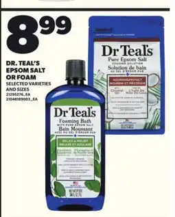Loblaws DR. TEAL'S EPSOM SALT OR FOAM offer