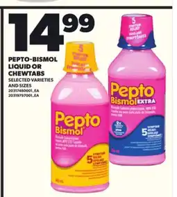 Loblaws PEPTO-BISMOL LIQUID OR CHEWTABS offer