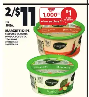 Loblaws MARZETTI DIPS, 254-340G offer