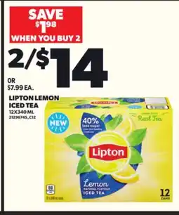 Loblaws LIPTON LEMON ICED TEA, 12X340 ML offer