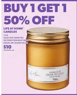 Loblaws LIFE AT HOME CANDLES, 7OZ offer