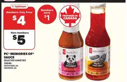 Loblaws PC MEMORIES OF SAUCE, 350ML offer