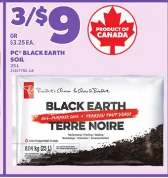 Loblaws PC BLACK EARTH SOIL, 25 L offer