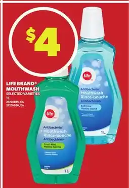 Loblaws LIFE BRAND MOUTHWASH, 1 L offer
