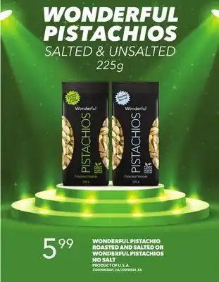 Loblaws WONDERFUL PISTACHIO ROASTED AND SALTED OR WONDERFUL PISTACHIOS NO SALT offer