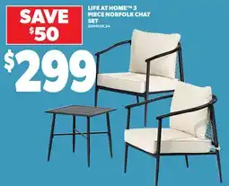 Loblaws LIFE AT HOME 3 PIECE NORFOLK CHAT SET offer