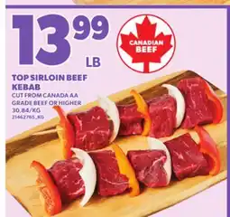 Loblaws TOP SIRLOIN BEEF KEBAB offer