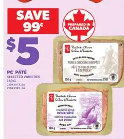 Loblaws PC PÂTÉ 150G offer