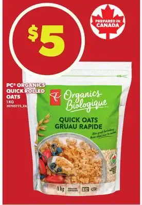 Loblaws PC ORGANICS QUICK ROLLED OATS 1KG offer
