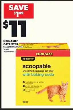 Loblaws NO NAME CAT LITTER, 18 KG offer